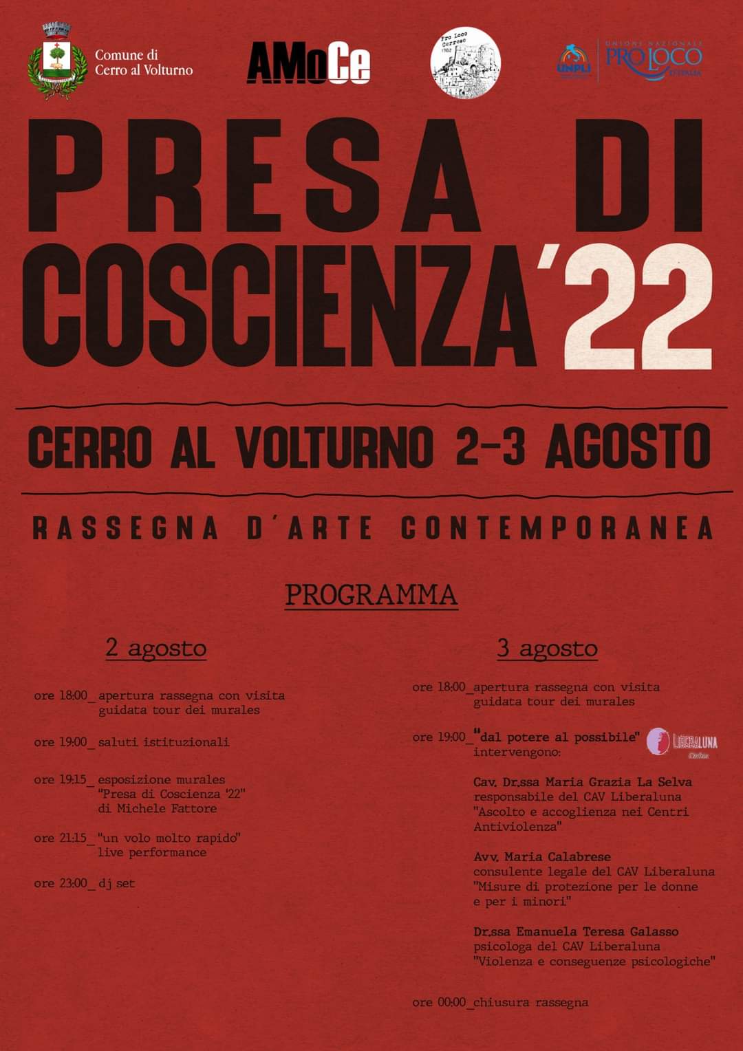 Cerro al Volturno. Torna AMoCe con Presa di Coscienza '22