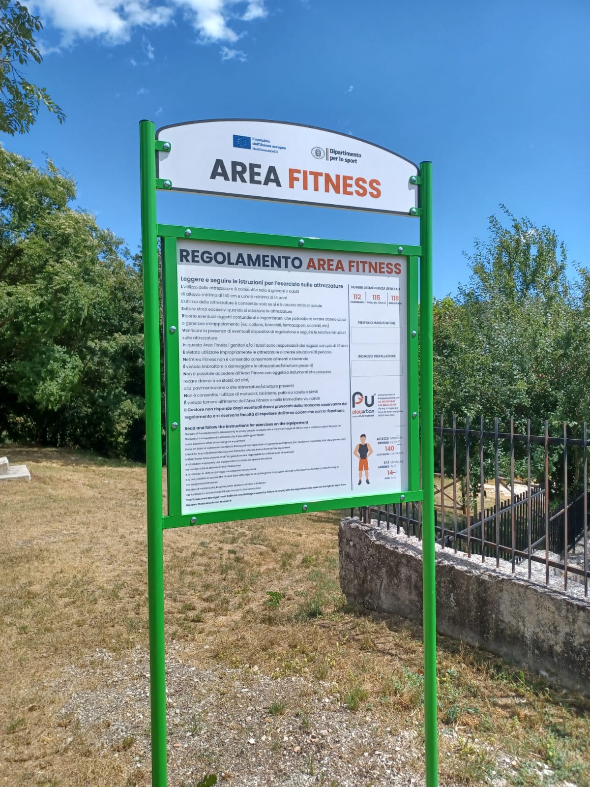 Rionero Sannitico, pronta l'area fitness
