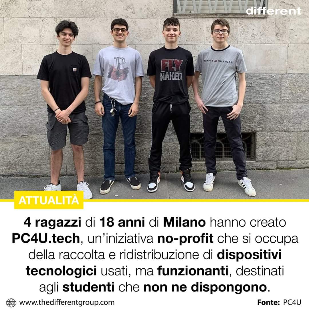 4 ragazzi raccolgono PC usati e li donano agli studenti in DAD