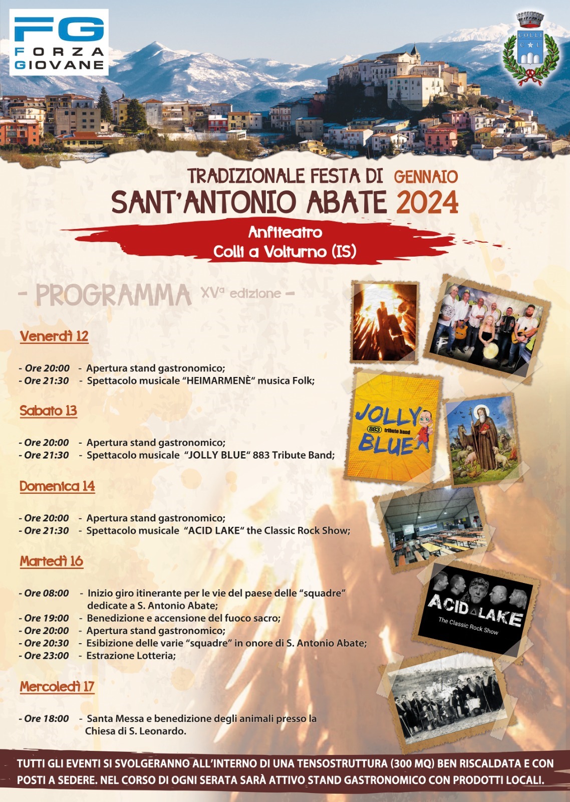 Colli a Volturno: torna la Tradizionale Festa di Sant’Antonio Abate. Appuntamento dal 12 al 17 gennaio. Edizione numero 15.