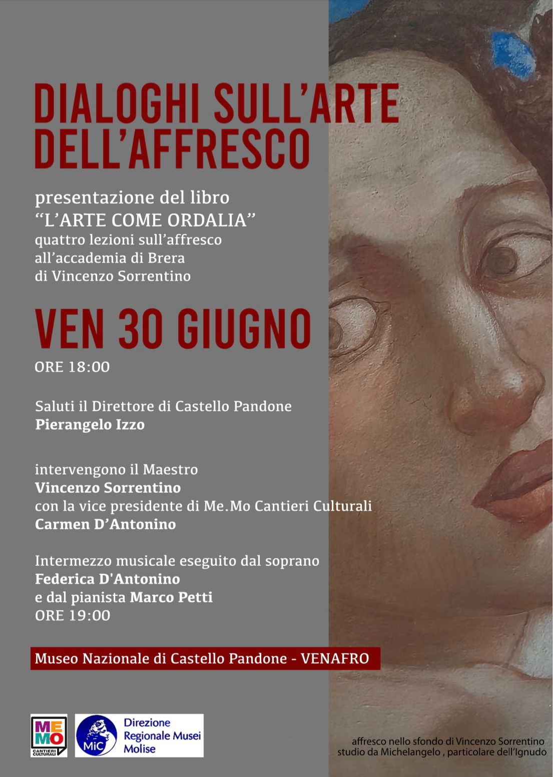 Vincenzo Sorrentino al castello Pandone di Venafro con il suo