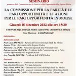 La Commissione per la Parità e le Pari Opportunità e le azioni per le pari opportunità in Molise