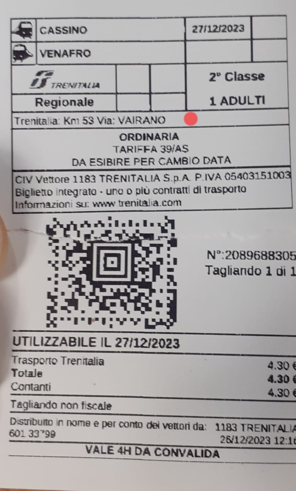 Il treno da Venafro va diretto a Cassino, ma il biglietto passa da... Vairano