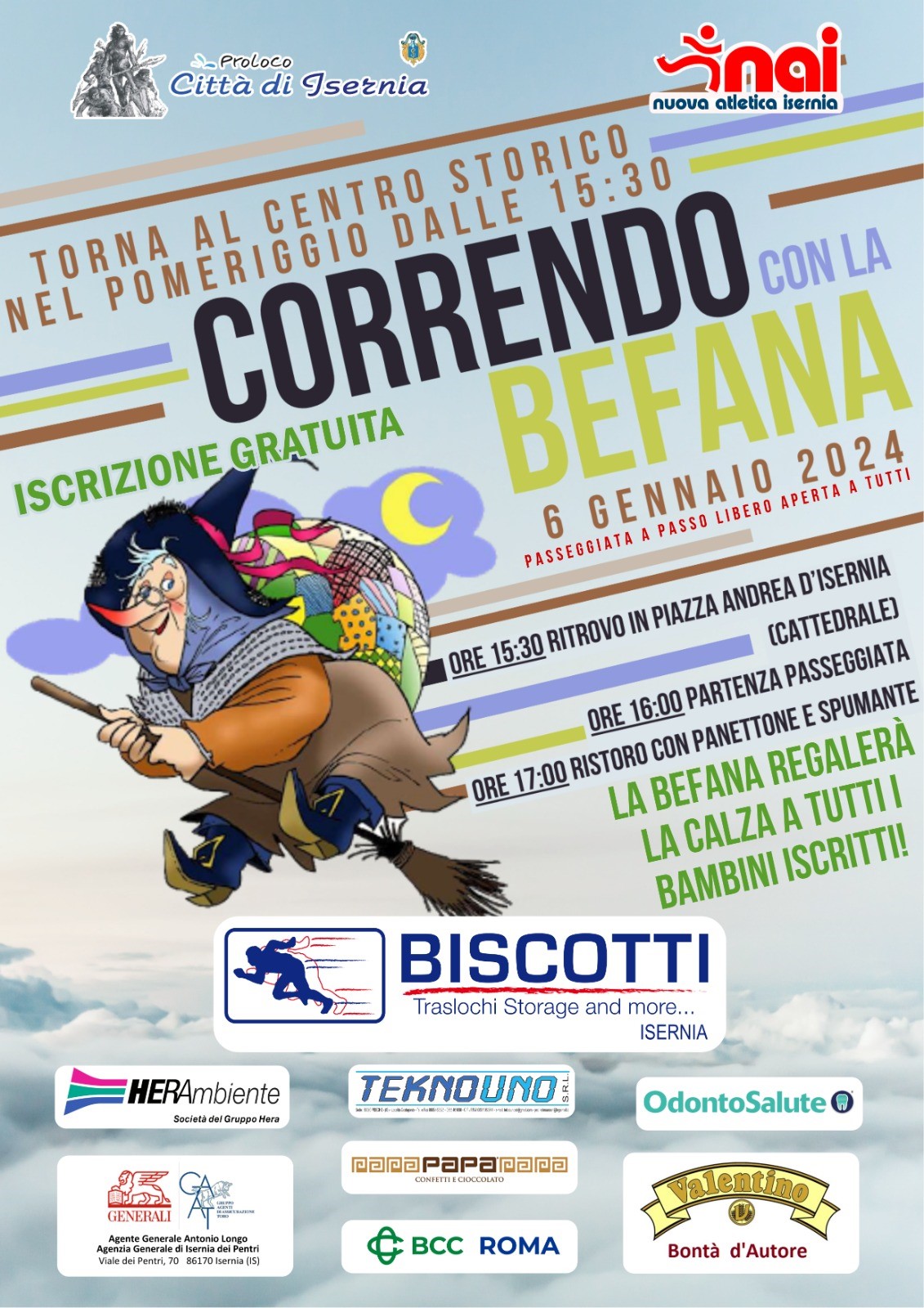 Correndo con la befana torna nel centro storico
