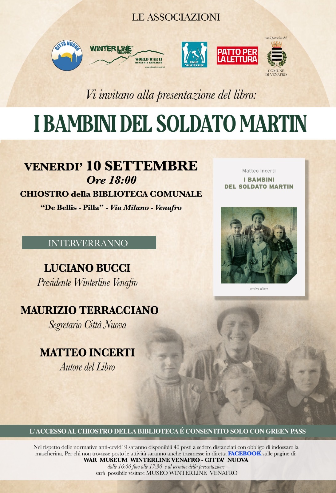 “I bambini del soldato Martin”. A Venafro si presenta il libro