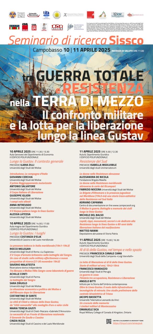 Liberazione. Seminario Sissco Unimol: Tra Guerra totale e Resistenza nella terra di mezzo