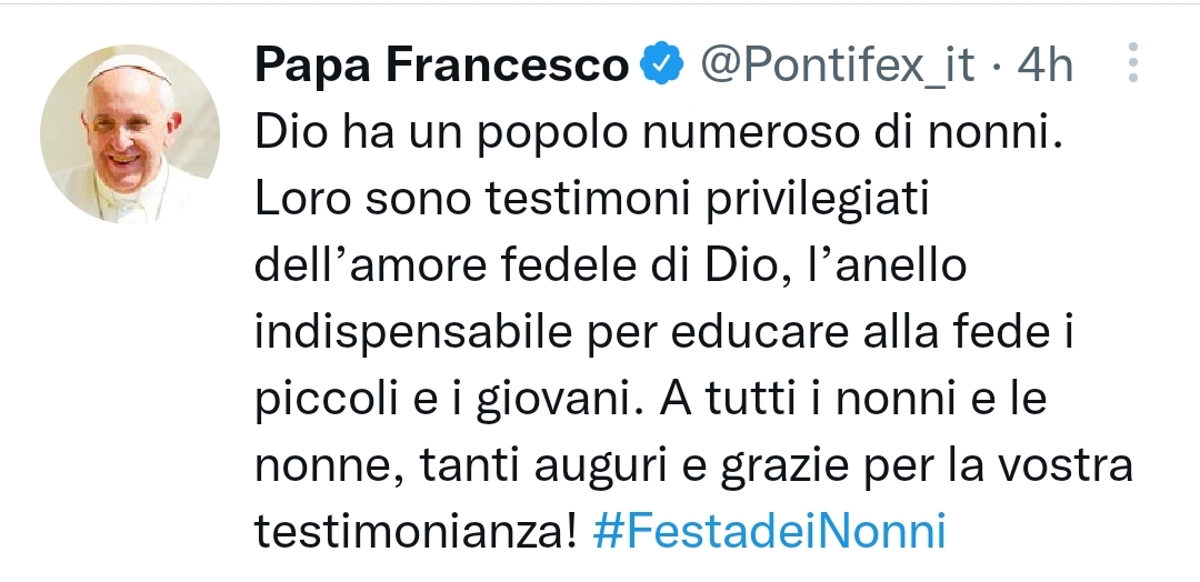 Nonni e nonne, ambasciatori di pace. Iniziativa dell'Unicef