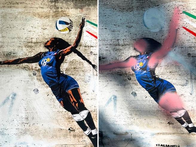 Vandalizzato il murale di Paola Egonu a Roma. L’artista Laika: