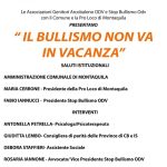 Il Bullismo non va in vacanza… Nuovo appuntamento in piazza a Montaquila