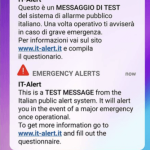It-Alert test effettuato, ma forse andava spiegato